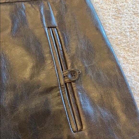 Parallel 100% leather brown pencil skirt - Picture 4 of 8